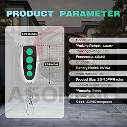 1 for M12 Gate Opener Remote 3-Years-Warranty