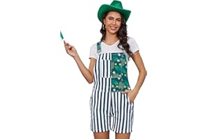 Yuanbang Unisex Printed Overalls Shorts Romper Festival Jumpsuits Work Bibs Coveralls Gifts for Men and Women