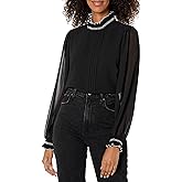 KARL LAGERFELD womens High Neck Blouse