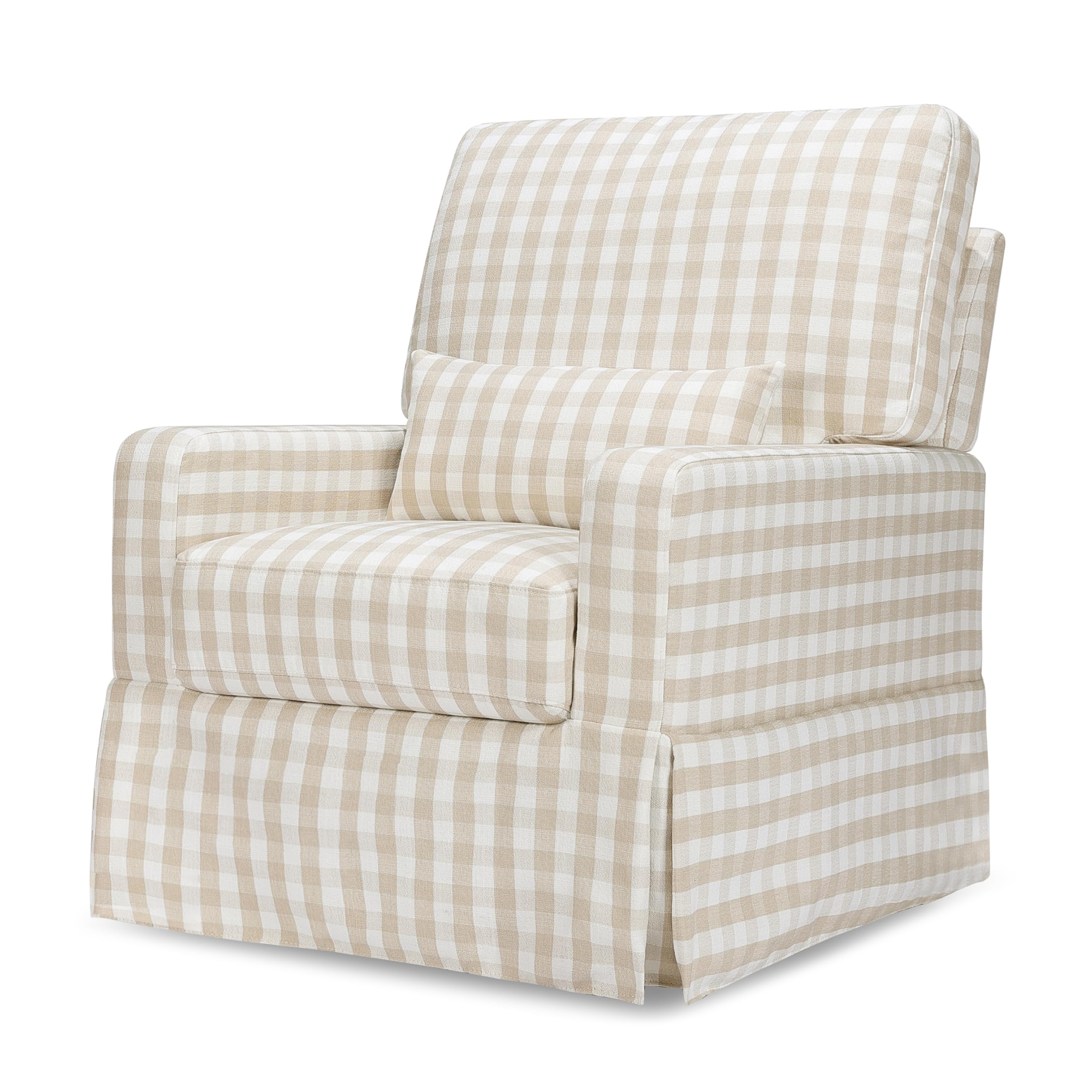 Photo 1 of ********SIMILAR****** Namesake Crawford Pillowback Comfort Swivel Glider in Tan Gingham, Water Repellent & Stain Resistant, Greenguard Gold & CertiPUR-US Certified

**Final sale no returns allowed ** Please review ratings before purchasing**