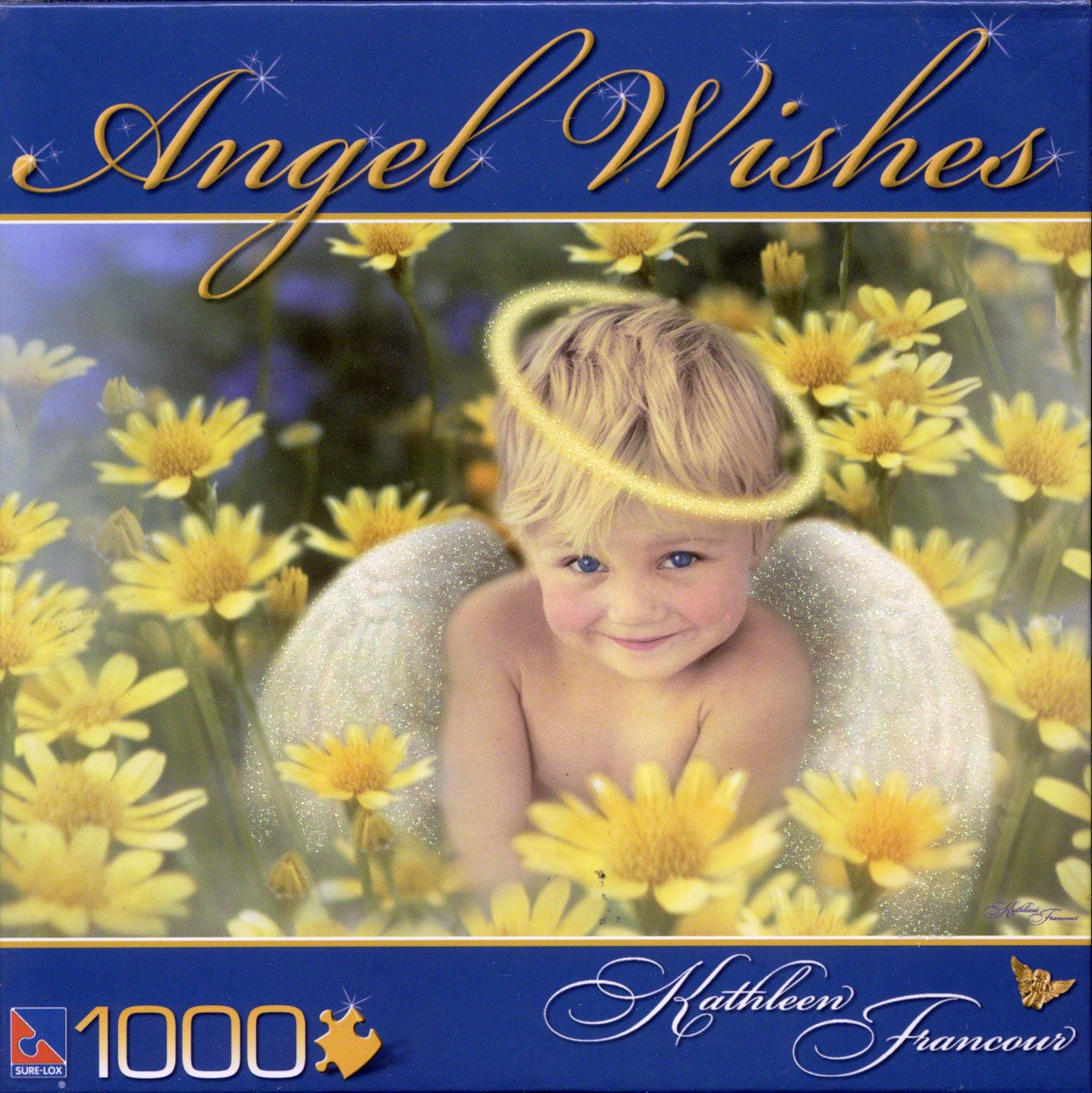 Angel Wishes Puzzle by Kathleen Francour : Cherub in Yellow Daisies