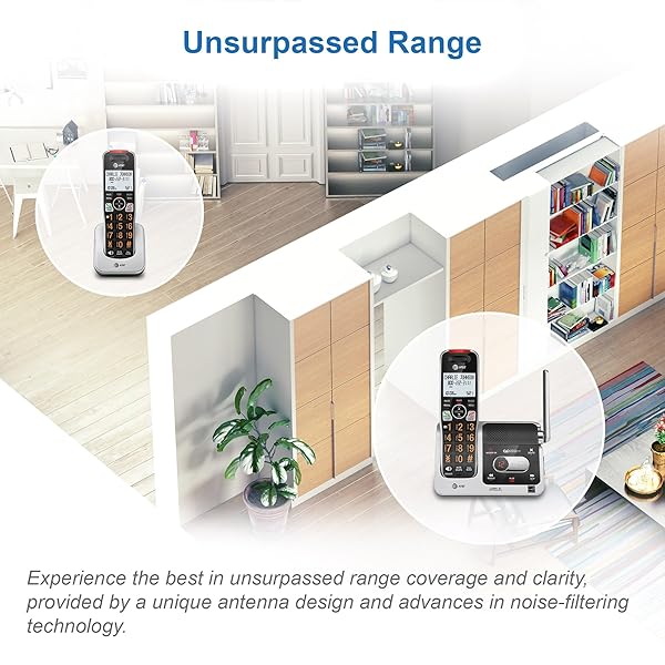 AT&T BL102-3 DECT 6.0 3-HANDSET CORDLESS PHONE FOR HOME WITH ANSWERING MACHINE, CALL BLOCKING, CALLER ID ANNOUNCER, AUDIO ASSIST, INTERCOM, AND UNSURPASSED RANGE, SILVER/BLACK
