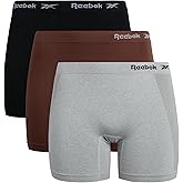 Reebok Womens Boyshorts Underwear - 3 Pack Soft Stretch 6" Inseam Long Leg Boyshort Panties Seamless Underwear for Women