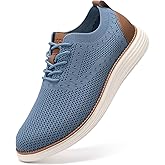 VILOCY Men's Casual Dress Sneakers Lace-Up Oxfords Business Mesh Breathable Walking Shoes Tennis Comfortable