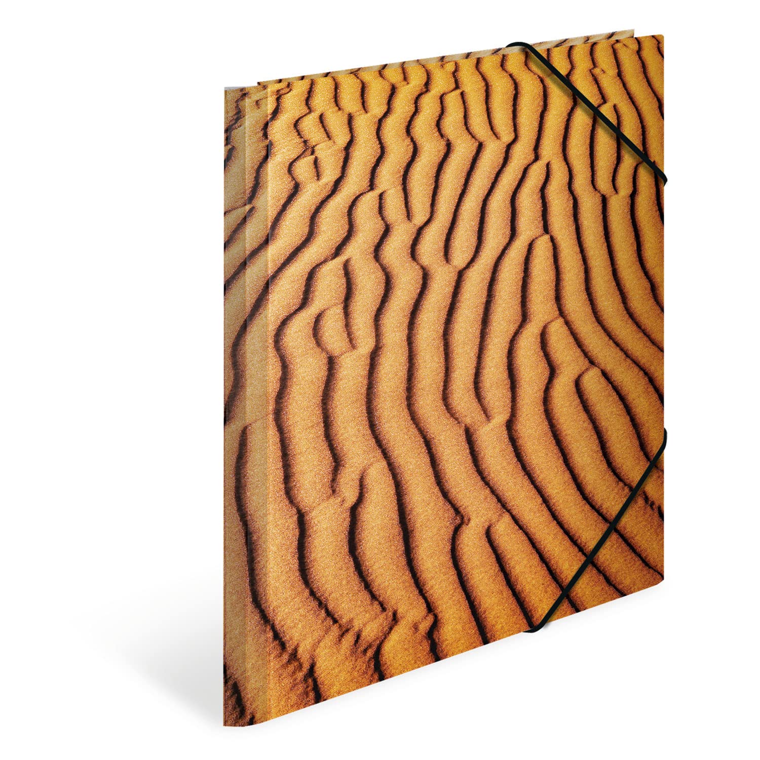 HERMA 19788 Portfolio Folder A3 Natural Sand, Children's Cardboard Corner Folder with Haptic Finish, Inner Print and Elastic Band, Sturdy Cardboard Folder, for Boys and Girls