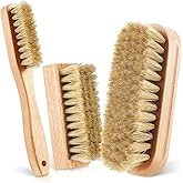 3 Pcs Wood Laundry Stain Brush Stain Remover Brushes with Boar Bristle Small Stain Brush for Clothes for Scrubbing Stains from Furniture Fabric Leather(3 Pcs E)