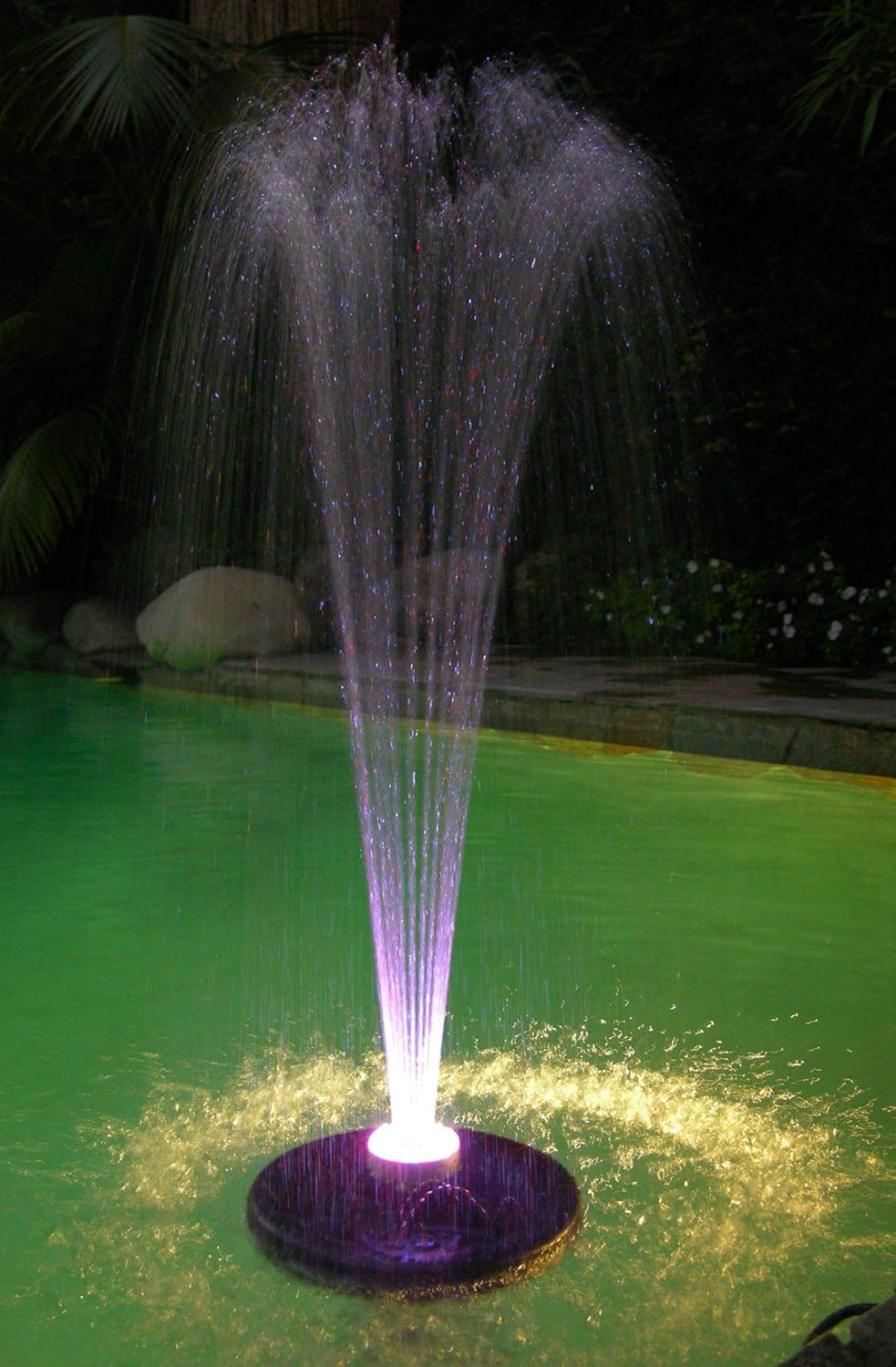 Alpine Corporation FTC102 550-GPH Pump 48-LED Light Floating Spray Fountain, 530 gph, Beige : Free Standing Garden Fountains : Garden & Outdoor
