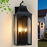 pasentel 22" Outdoor Wall Lights, 3-Light Extra Large Exterior Lighting Fixture, Waterproof Porch Lights Outdoor, Black Anti-