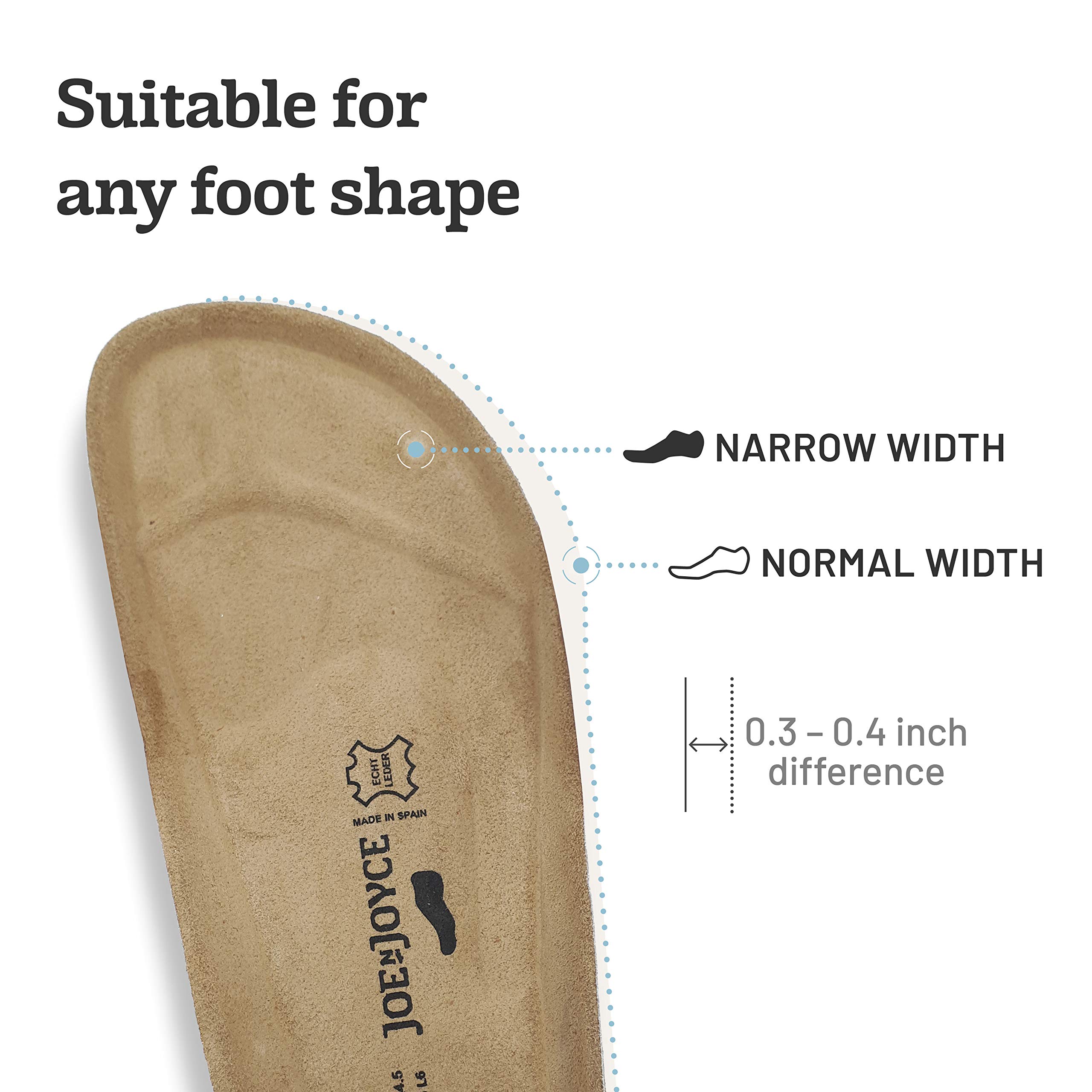 JOE N JOYCE London Women Sandals Comfortable Cork Sandals with Comfort  Footbed and Leather Footbed Lining Narrow Width Sizes UK UK  Leo - Main Image