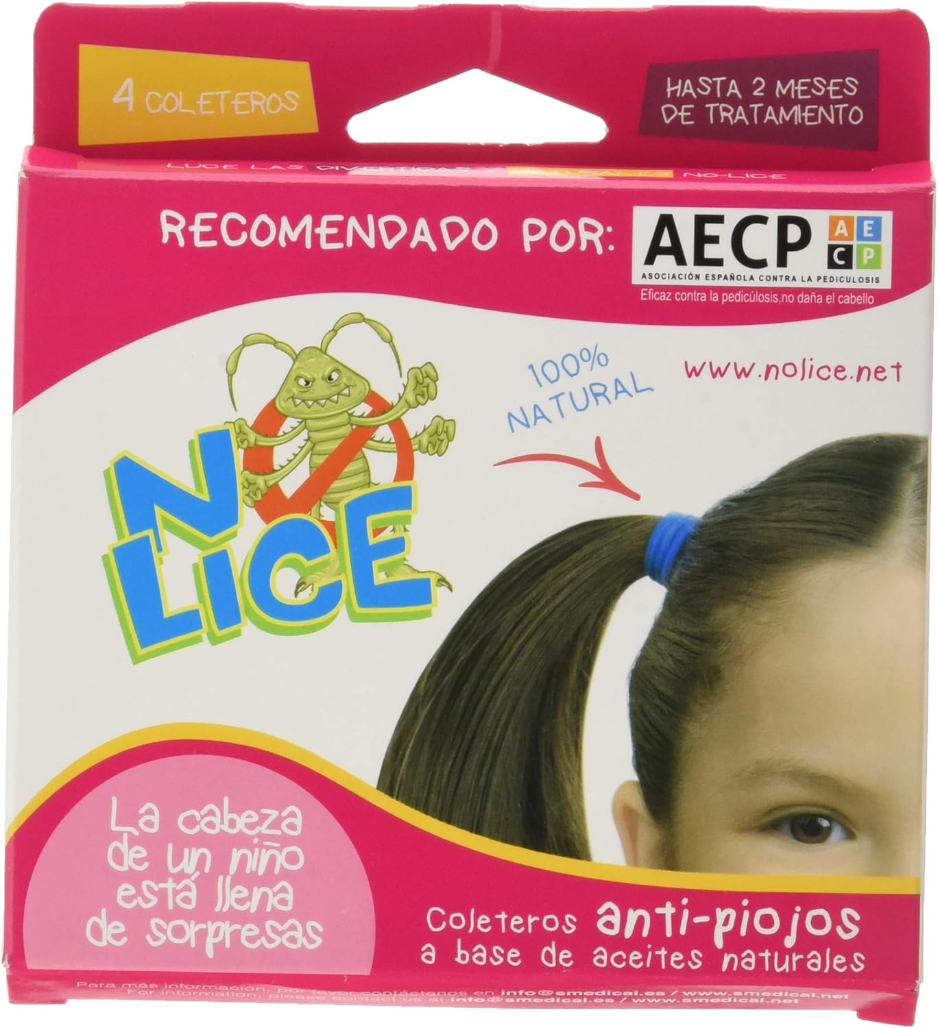 No-Lice Scrunchies Anti-Lice 120g, Brown and black, 4 Unidad (Paquete de 1)