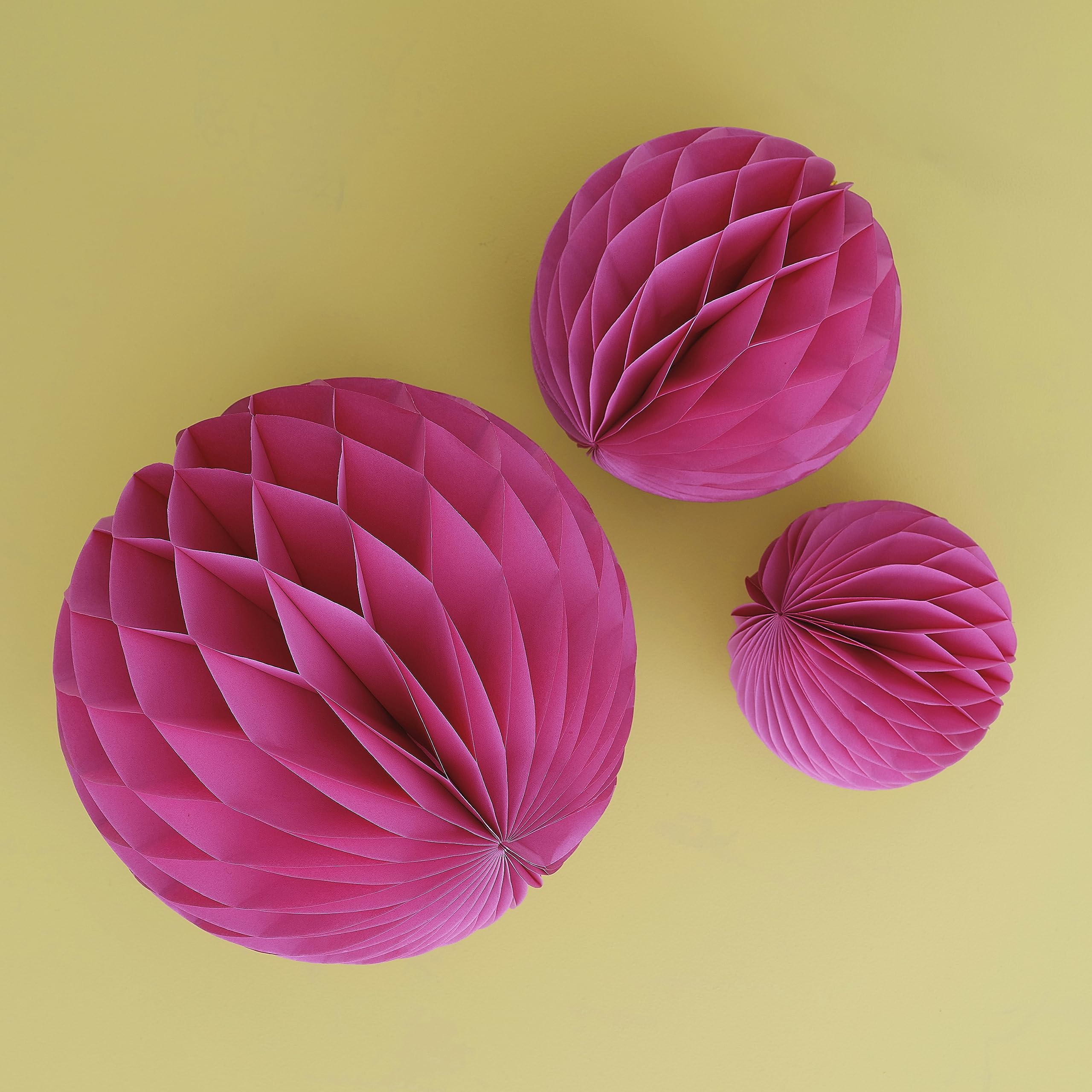 Ginger Ray Fuchsia Hanging Honeycomb Paper Party Decorations 3 Pack