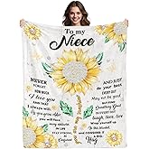 Fiwbnasz Niece Gifts from Auntie Uncle, Niece Blanket, Birthday Graduation Thanksgiving Day Nieces Gift, Nieces Throw Blanket from Aunt Uncle 50" x 60"