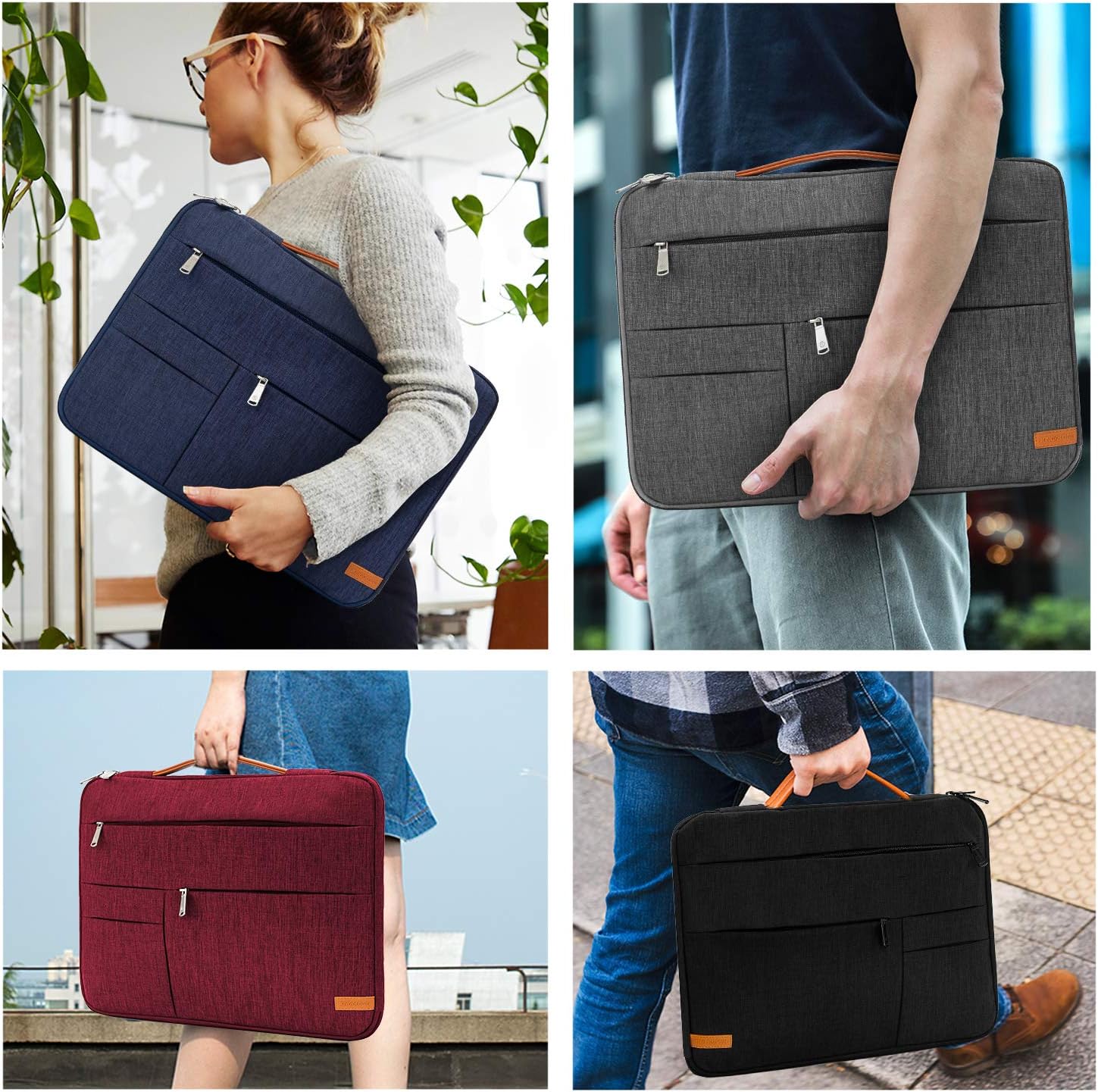 KINGSLONG 17 17.3 Inch Laptop Sleeve Case Bag, Slim Lightweight Laptop Computer Notebook Ultrabooks Carrying Case Handbag Cover for Men Women Fit for Acer Asus Dell Lenovo HP Toshiba ect, Gray: Office Products