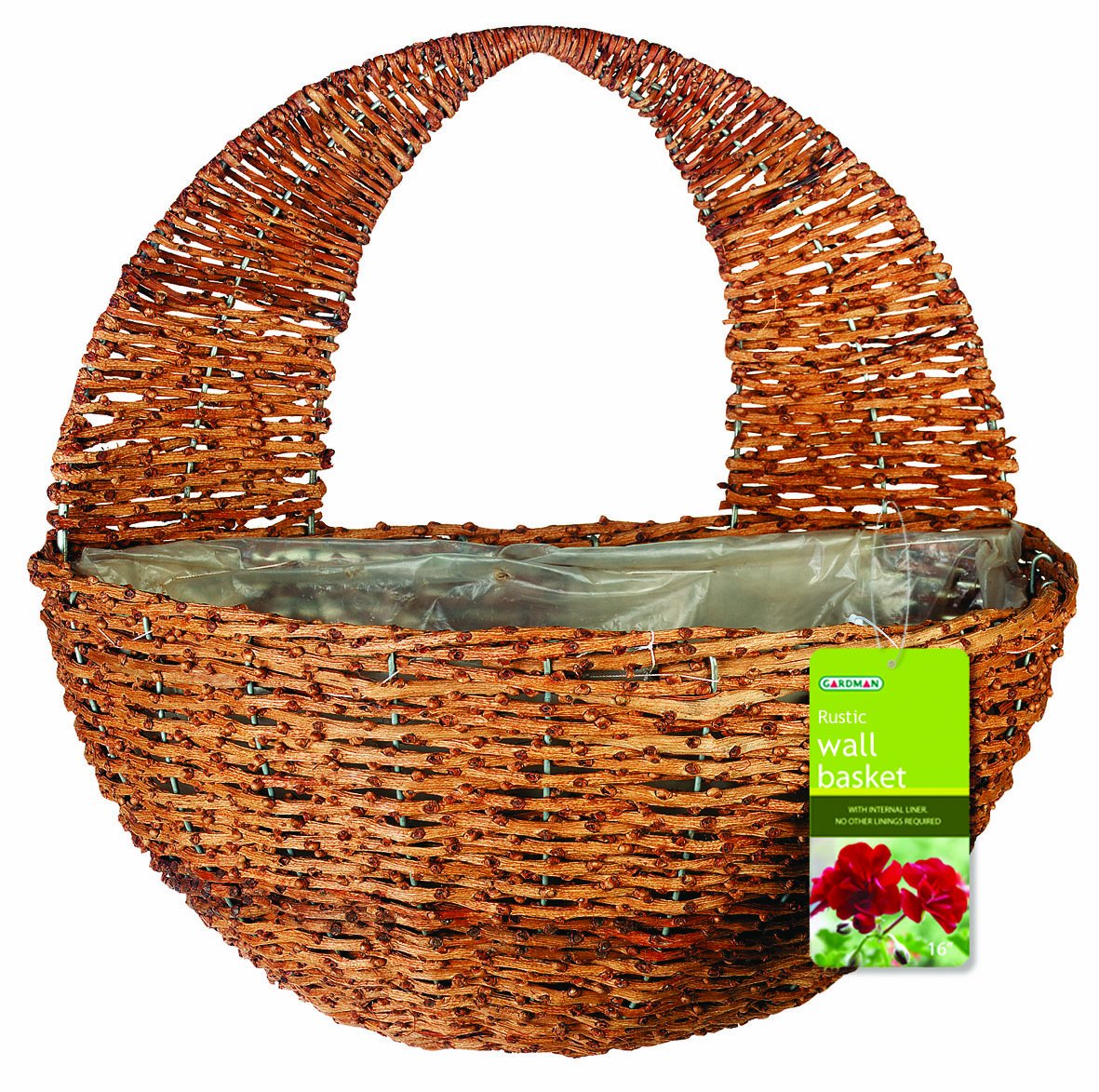 Gardman 02041 Rustic Wall Basket, Multi-Colour, 30 cm, 12-Inch