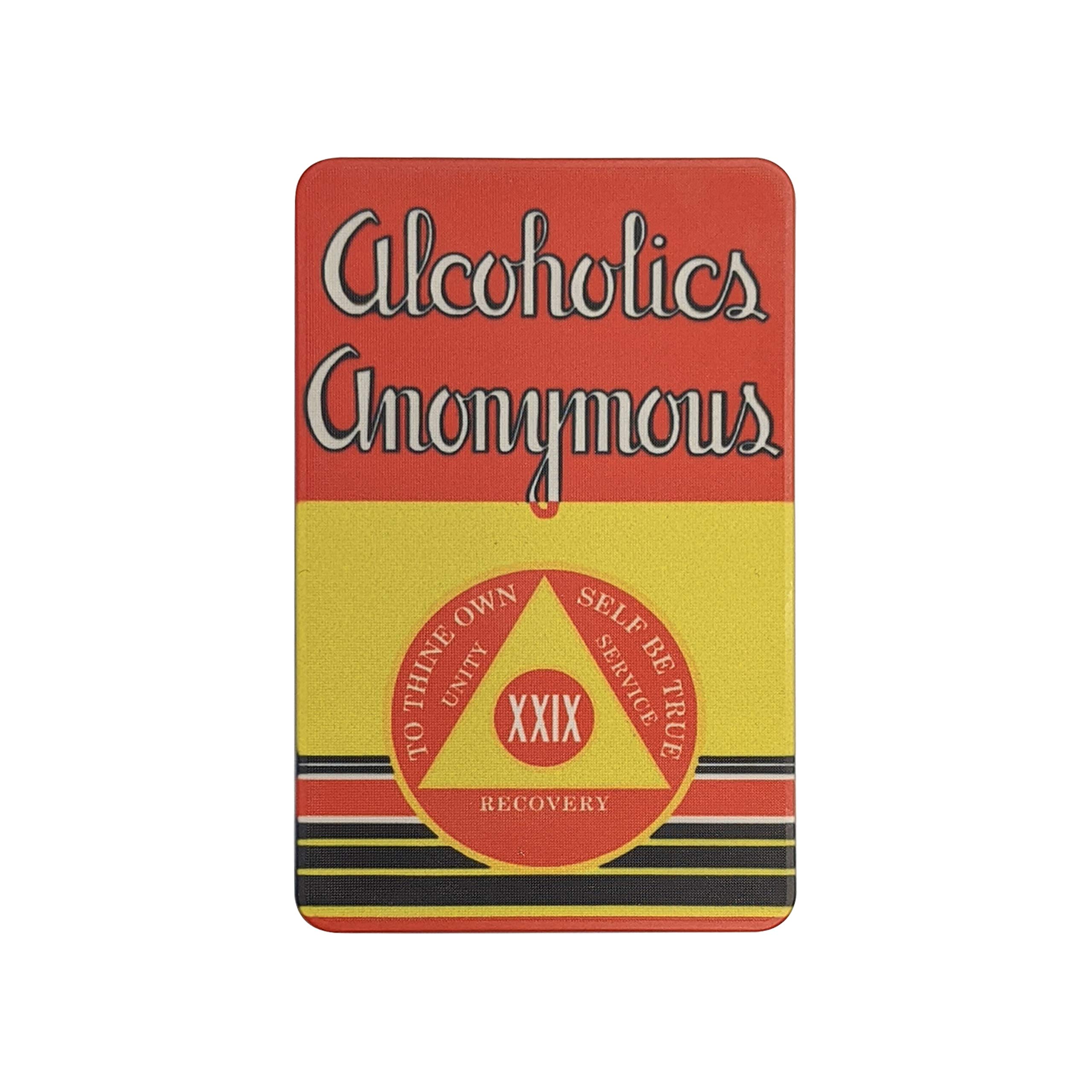 MYRECOVERYSTORE First Edition” Big Book Alcoholics Anonymous Rectangular AA Sobriety Chip with How It Works (Years 1-50 Offered) Wallet Card Style Recovery Chip (Year29)