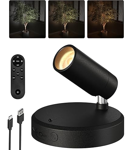 Aylit 2 Pack Rechargeable Spotlights Indoor, Battery Operated Tree