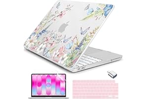 Batianda for MacBook Neo 13 Inch Case 2026 Release Model A3404, Cute Floral Ultra-Slim Hard Shell with Keyboard Cover, Screen