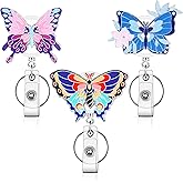 Butterfly Badge Reel Nurse Badge Reels Retractable with Alligator Clip Cute Badge Holder Badge Clips Retractable for Nurses, Doctors, Teachers, Office Worker (Colorful Butterfly)