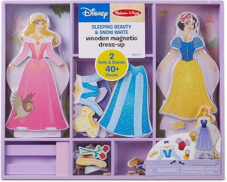Amazon Melissa Doug ディズニー 眠れる森の美女と白雪姫 マグネット式 ドレスアップ木製人形 ごっこ遊びセット 40歳以上 ままごと ごっこ遊び おもちゃ
