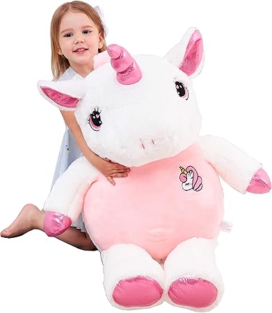 Amazon Ikasa ぬいぐるみ 特大 ユニコーン おもちゃ 女の子 可愛いかわいい 動物枕 子供のおもちゃ超やわらかい女の子男の子子供女性抱き枕 プレゼント ビッグサイズ 100cm ぬいぐるみ おもちゃ