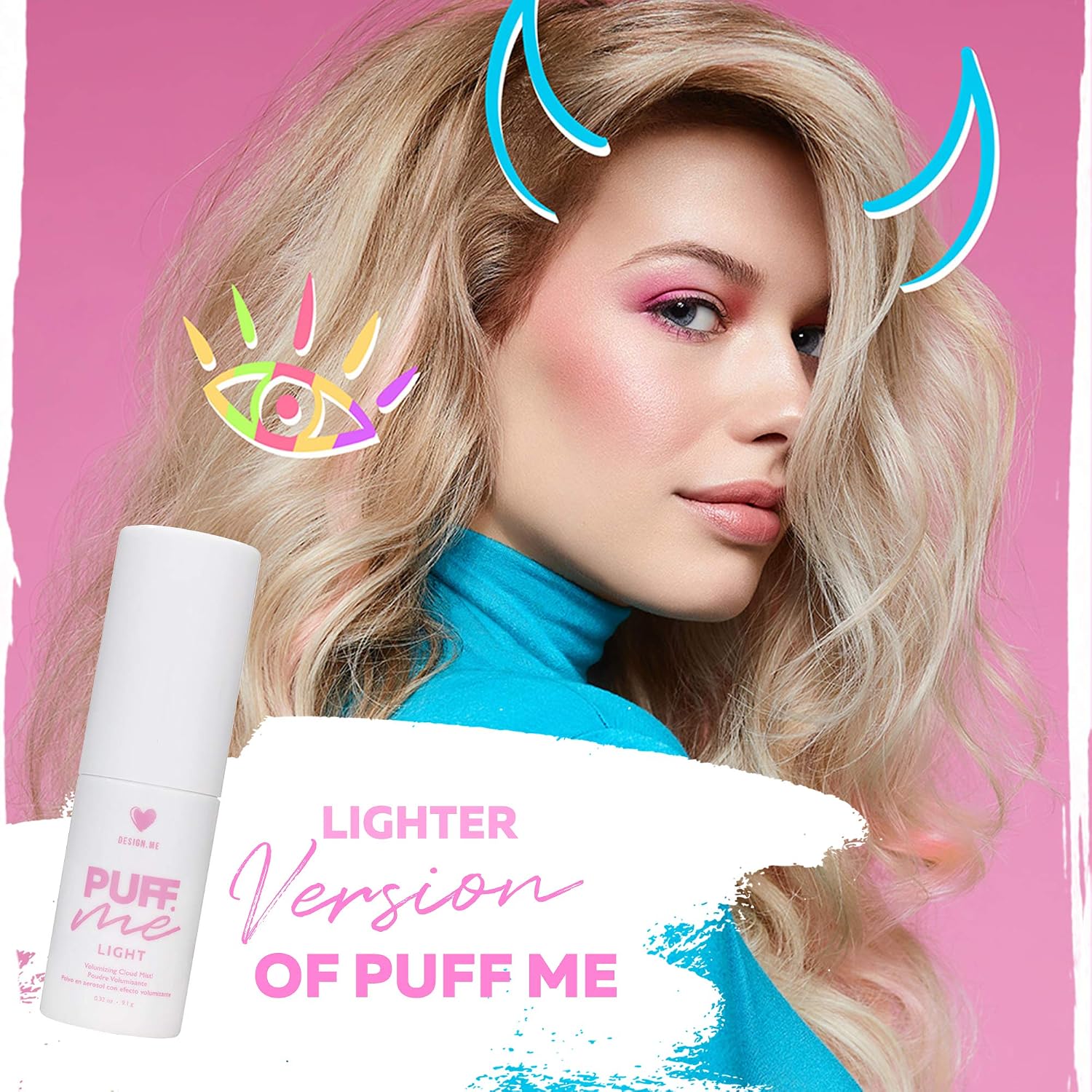 Design.ME Puff.ME Light Hair Volumising Powder Mist 9.1g, White, 9.1 g (Pack of 1) - Image 5