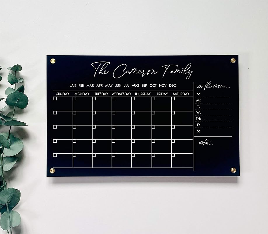 Amazon.com: Calendar for Wall, Personalized Black Acrylic Floating