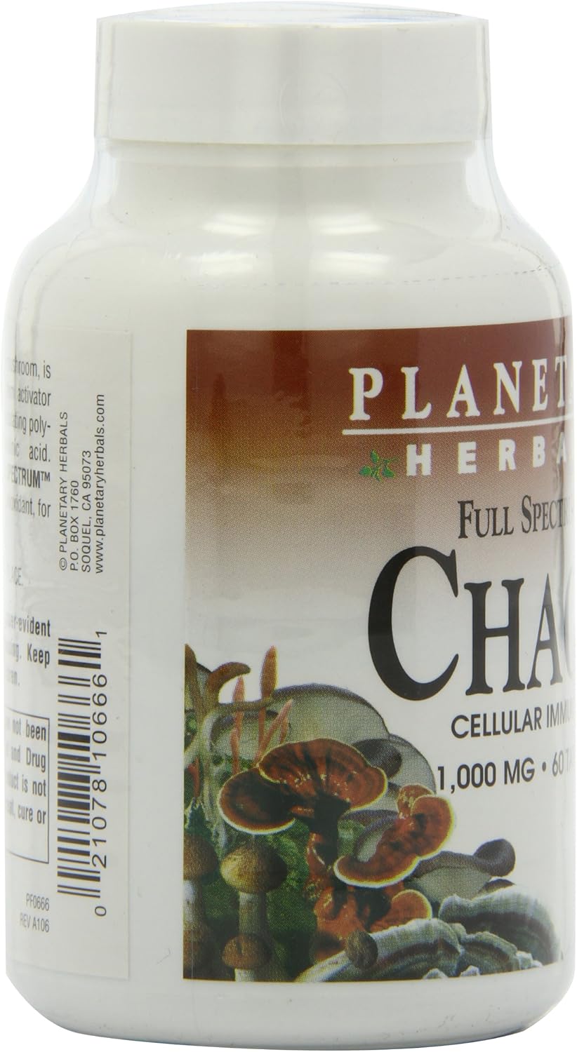 Planetary Herbals Chaga Full Spectrum, Enhance Cellular Immunity, 60 Tablets: Health & Personal Care
