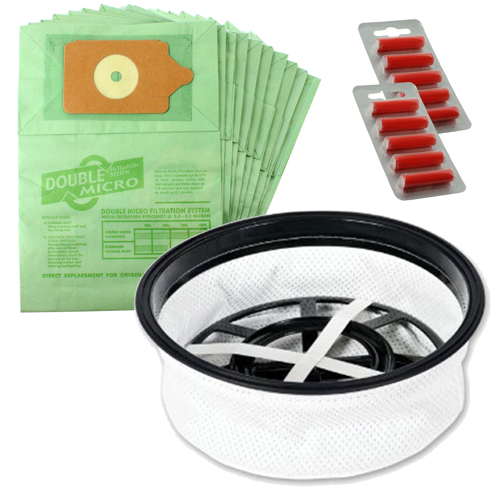 SPARES2GO Paper Bags & Microfibre Filter for Numatic Henry Hetty James Vacuum Cleaner (Pack of 10 Bags + 10 Fresheners)