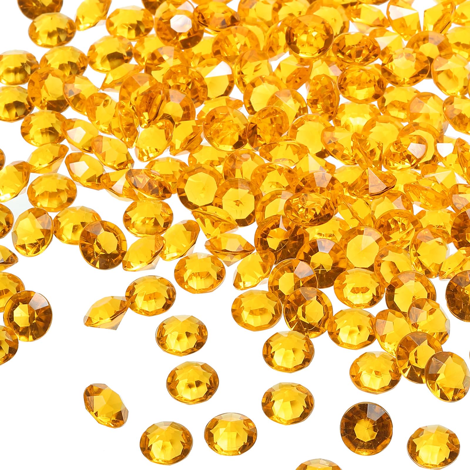 M METERXITY 1000 Pack Acrylic Diamonds Vase Fillers Plastic Fake Crystals Gems Wedding Table Scatter Diamonds Apply to Wed/Decoration/Bridal/Shower/Party (10mm Yellow)