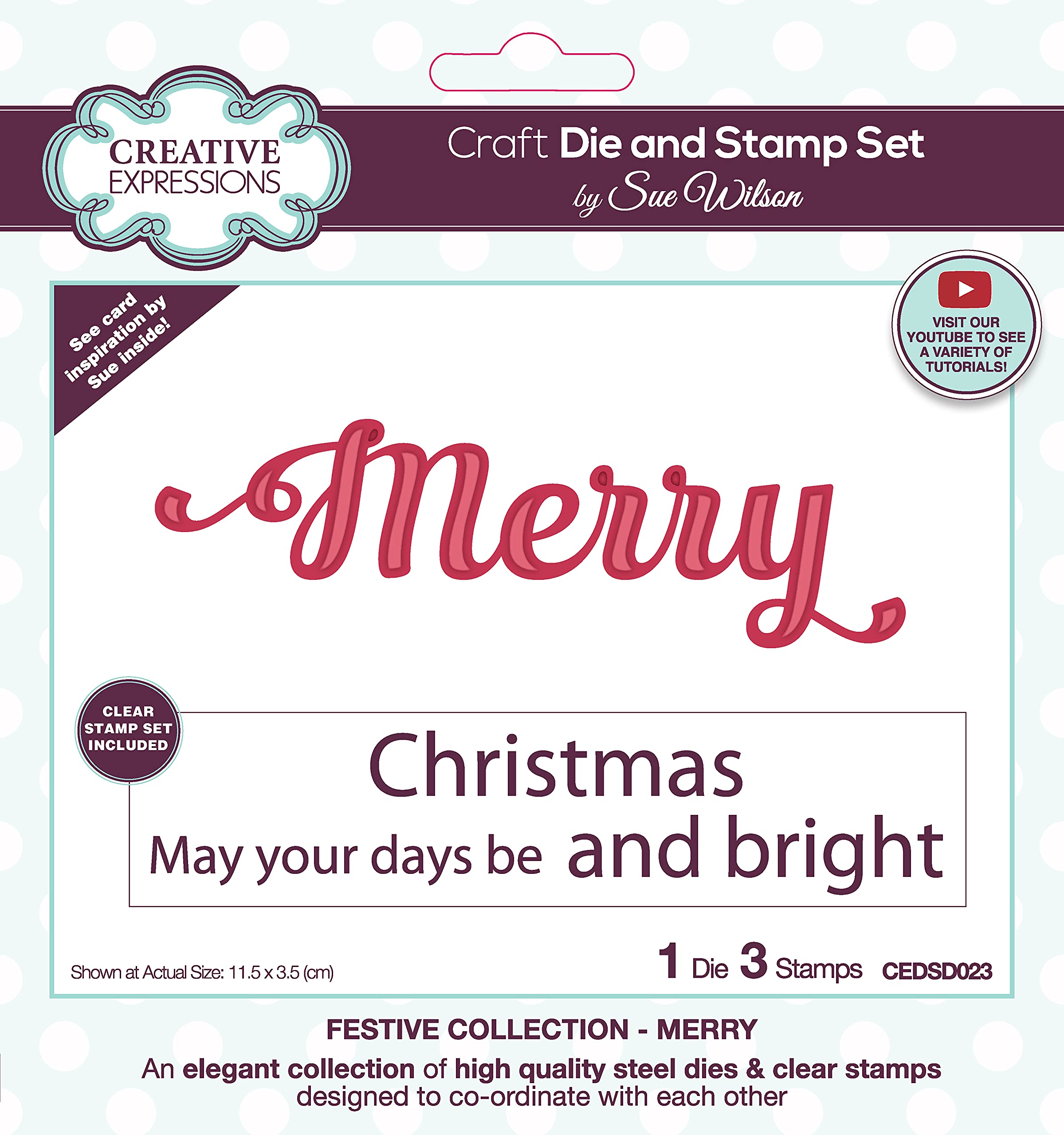 Sue Wilson - Merry - Craft Die & Stamp Set