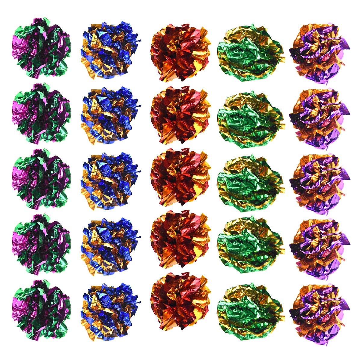 Jinlaili 20PCS Colorful Crinkle Balls Cat Toys, Cats Toys Balls, Mylar Balls Crinkle Balls Kitten Toys, Cat Interactive Toys, Cat Toys Balls Rustle Sound Ball Fun Toy for Cats Kitten Dog Playing