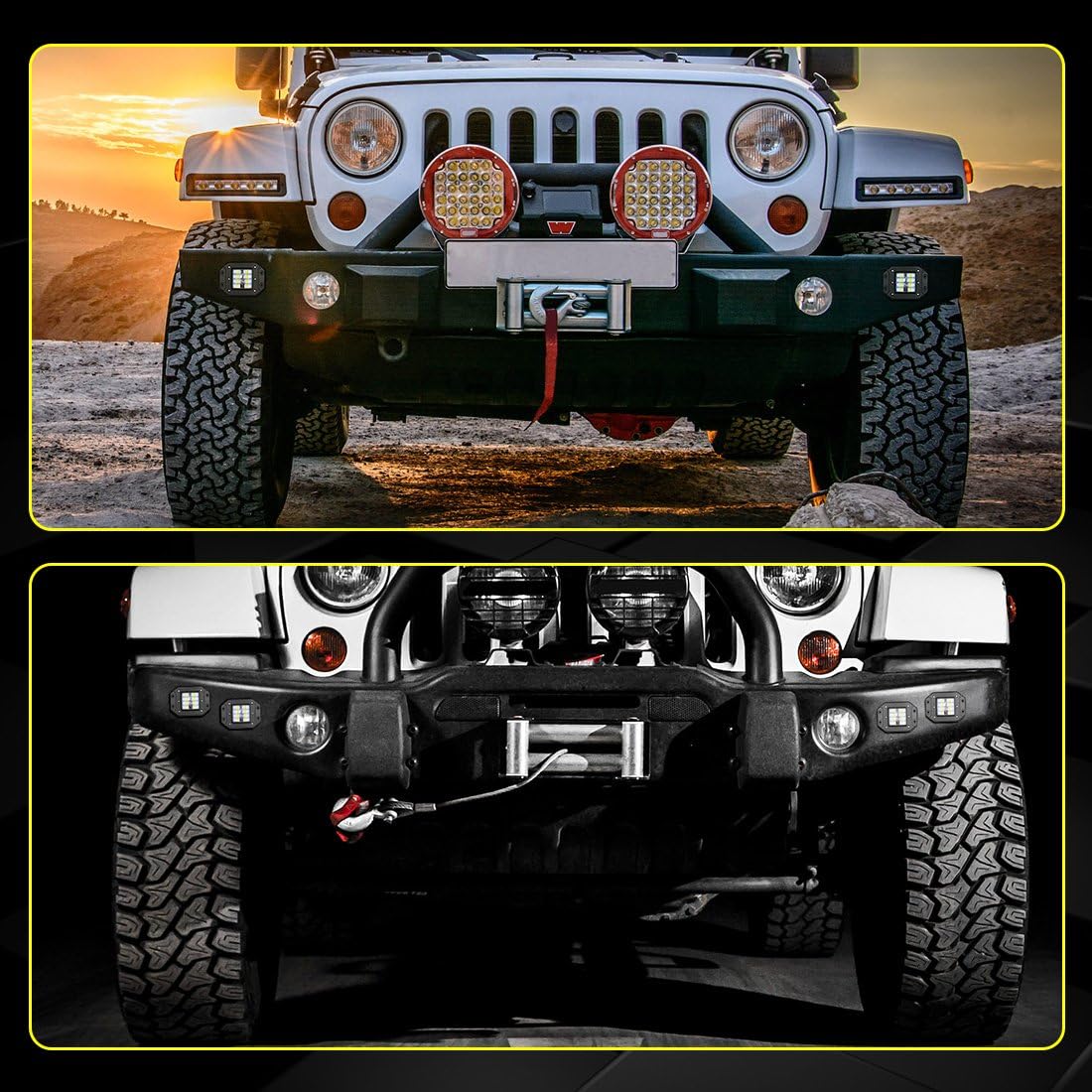 AUTOSAVER88 5 Flush Mount LED Pods 80W Quad Row Work Light Bar Flush