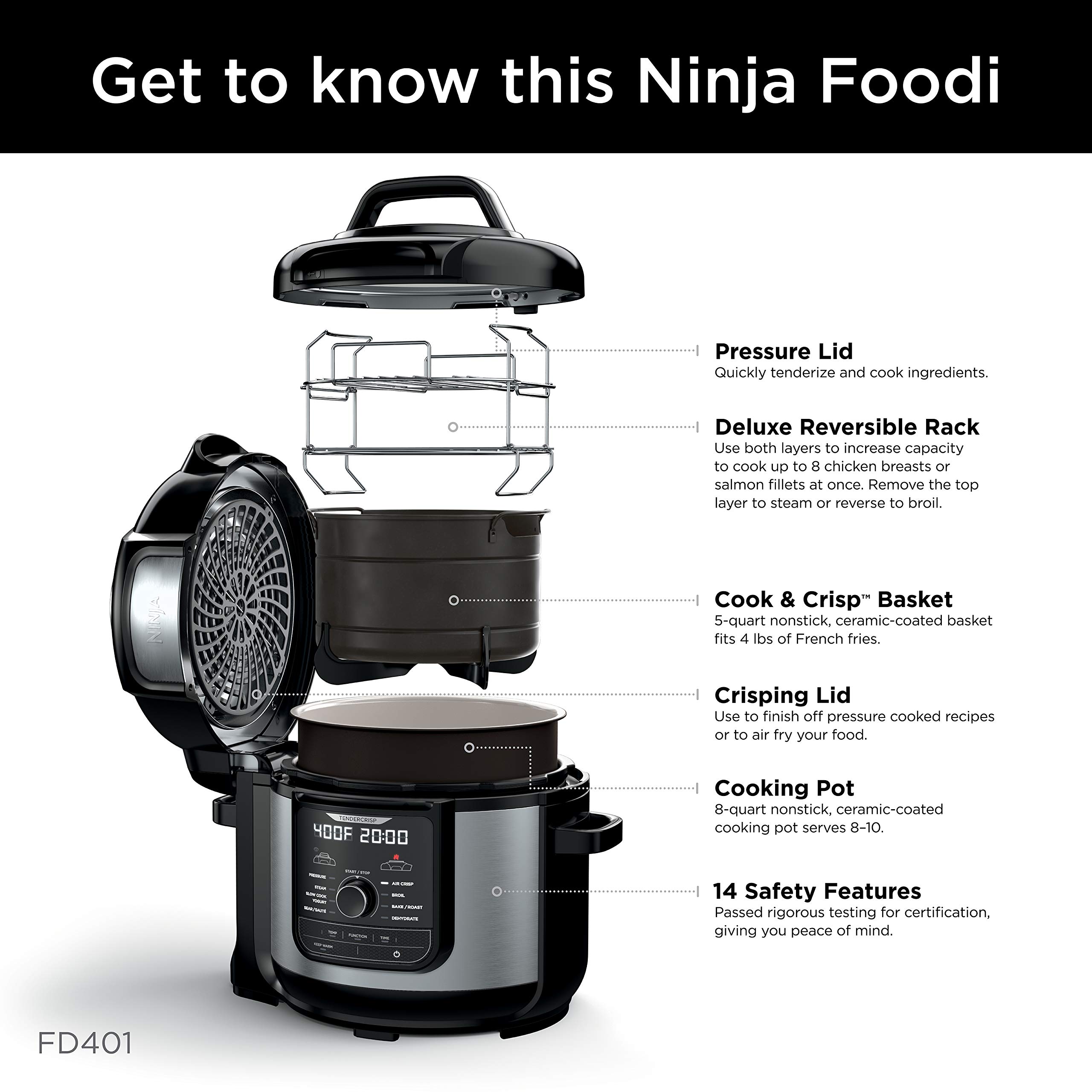 Mua Ninja FD401 Foodi 8Quart 9in1 Deluxe XL Pressure Cooker, Broil