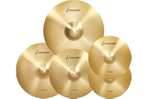 ERMAOREN Cymbal Pack, 5 Pieces Drum Cymbals Set,14" Hi Hat Cymbals, 16" Crash and 18" Crash Cymbals, 20" Ride Cymbals for Drums Set