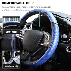 3 Pc Car Carbon Fiber Anti-Skid Steering Wheel