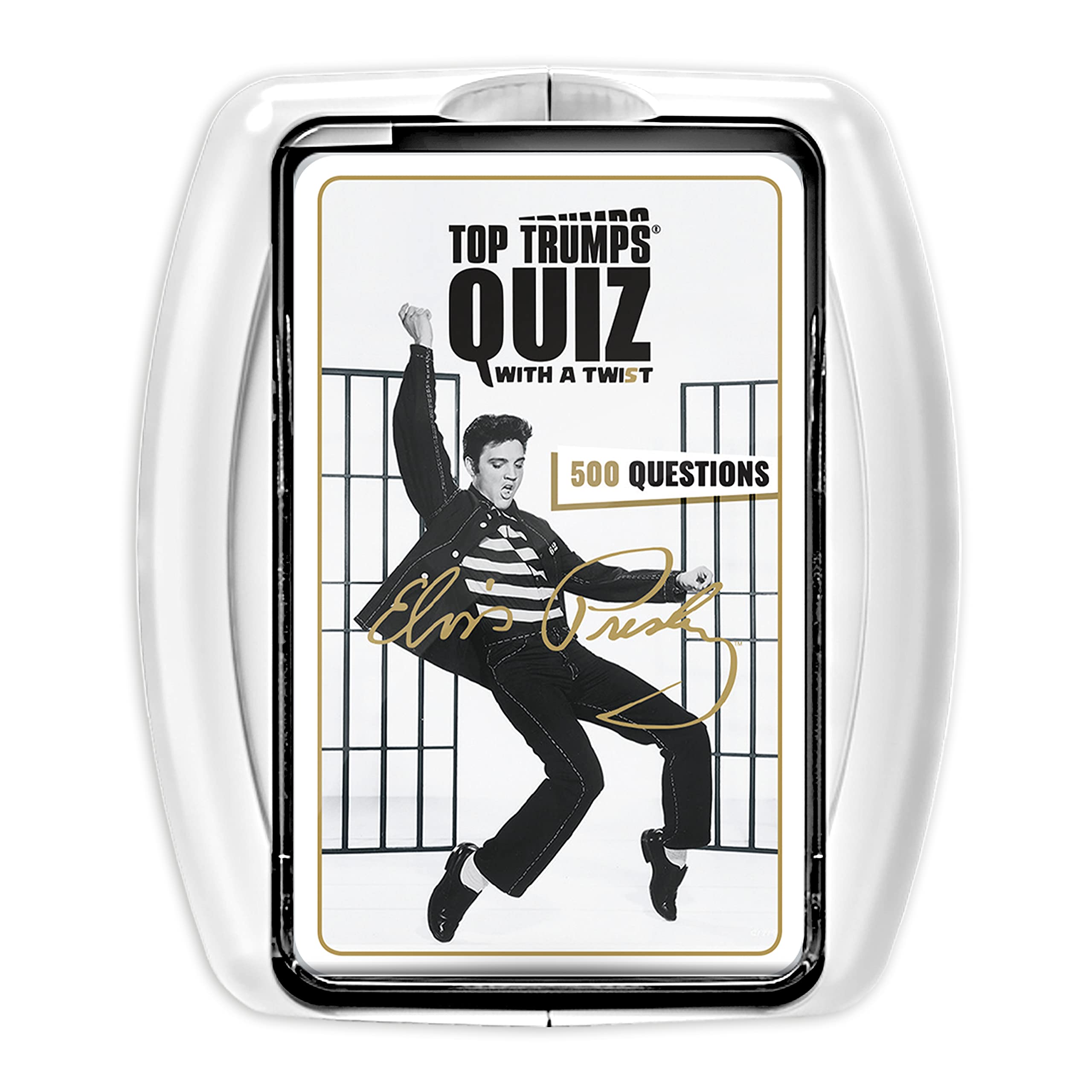 Top Trumps Elvis Presley Quiz Trivia Game English Edition, 500 questions on your favourite musician, how well do you know the king of Rock n Roll, Fun trivia game for 2+ players aged 8+