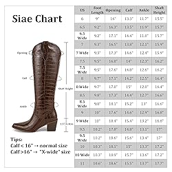Pasuot Knee High Boots for Women - Brown Wide Calf