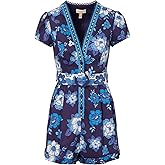 Adrianna Papell Bishop Sleeve Button Front Floral Romper