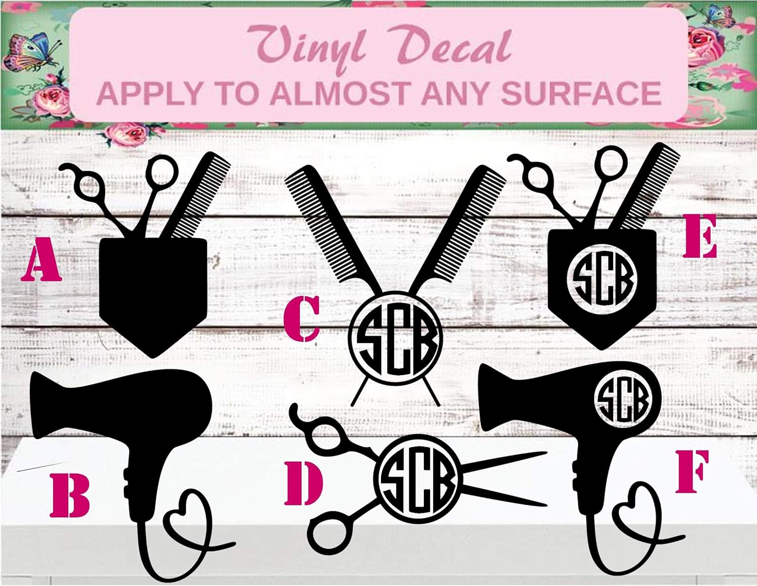 Amazon Com Stylist Monogram Decal Hair Monogram Sticker Hair