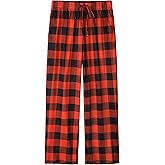 IHU Boys Pajama Pants Soft Kids Plaid Pj Bottom Lounge Pants Sleepwear with Drawsting & Pockets for Boys Girls Clothes