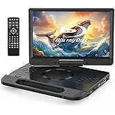 FANGOR 13.3&rdquo; Portable Blu-ray Player, 12&rdquo; Full HD Rotating Screen, Built-in Rechargeable Battery with Remote, HDMI Output &amp; AV Input, USB/Micro SD Playback, Last Memory