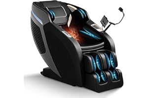GOLINYOUBIZ Luxury 4D Full Body Massage Chair, Zero Gravity SL-Track Shiatsu Recliner ,18 Auto Modes & 6 Massage Techniques,Lumbar & Calf Heating,Foot Roller and Calf Kneading,Voice/App/Touch Control,Body Scan