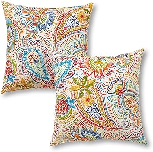 Greendale Home Fashions AZ4803S2-JAMBOREE Jubilee Outdoor 17-inch Square Throw Pillow (Set of 2)