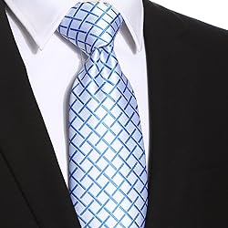 KissTies White Blue Tie 63'' XL Extra Long Ties