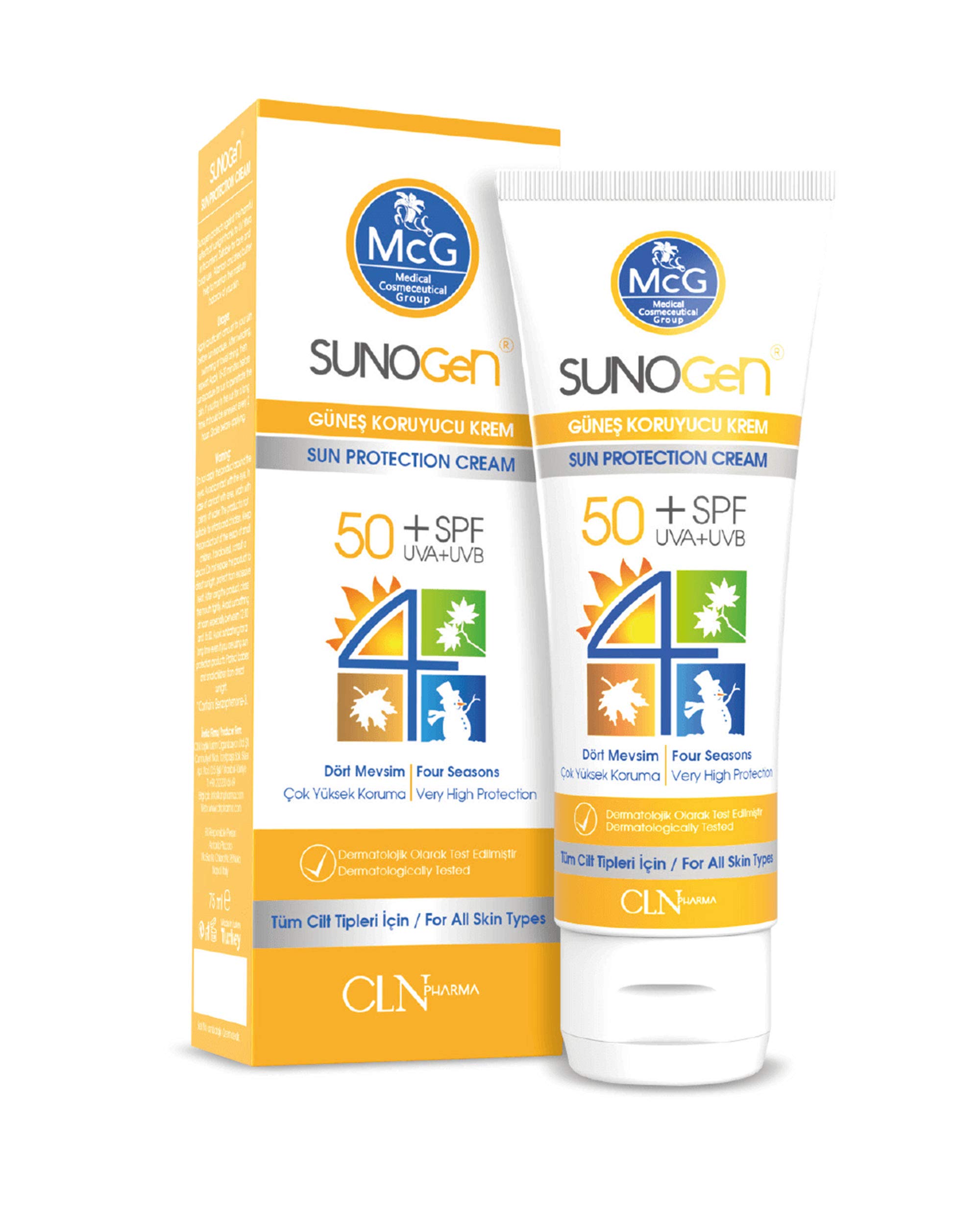 McG Sunogen Natural Sunscreen SPF 50 with Shea Butter Oil, Vitamin - Sun Cream for Face Women, UVA&UVB, Anti-Aging Ultra Protection Hydrating for All Skin Types