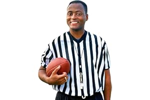 Crown Sporting Goods Men's Official Striped Referee/Umpire V-Neck Jersey