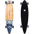 Retrospec Zed Cruiser & Pintail Longboard Skateboard Complete Cruiser | Bamboo & Canadian Maple Wood Cruiser w/Reverse Kingpin Trucks for Commuting, Cruising, Carving & Downhill Riding