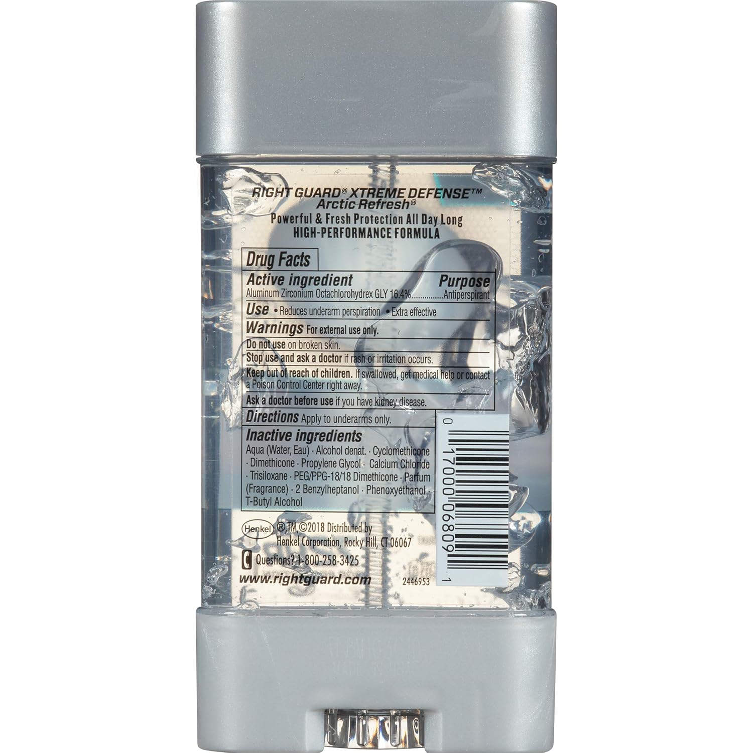 Right Guard Xtreme Defense Antiperspirant Deodorant Gel, Arctic Refresh, 4 Ounce (Count of 4) : Beauty