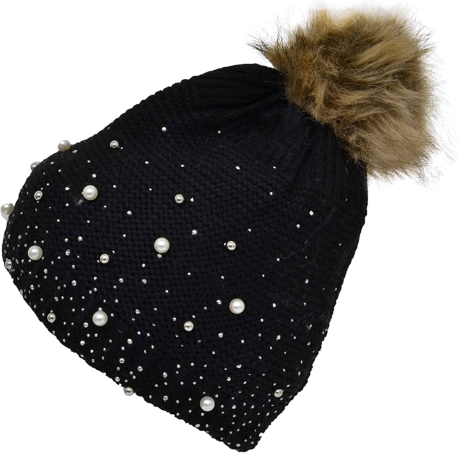 Macy's' Inc International Concepts Womens RibbedKnit Pearl Pom Pom