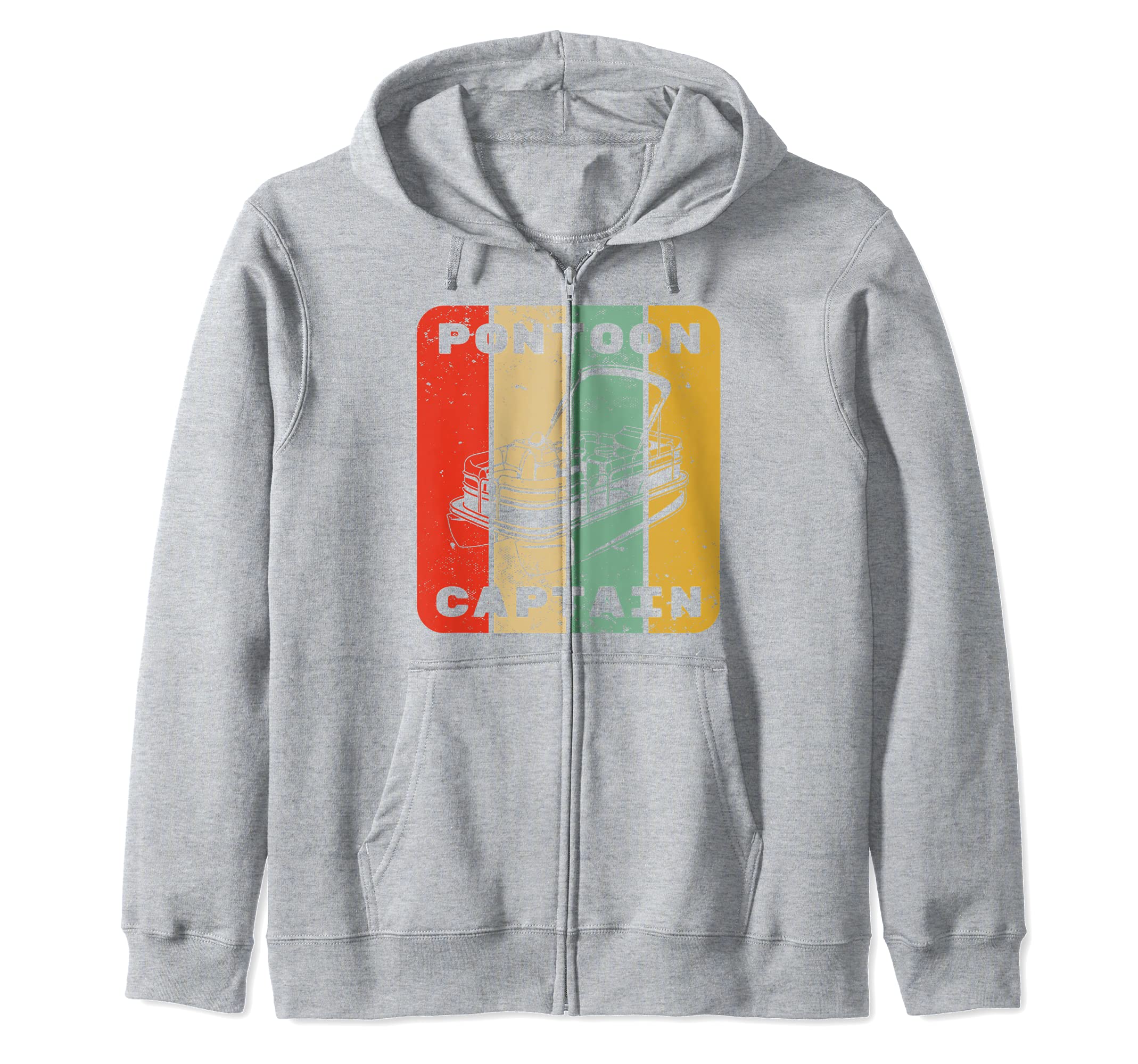 Pontoon Boat Captain Vintage Lake or River Boating Zip Hoodie
